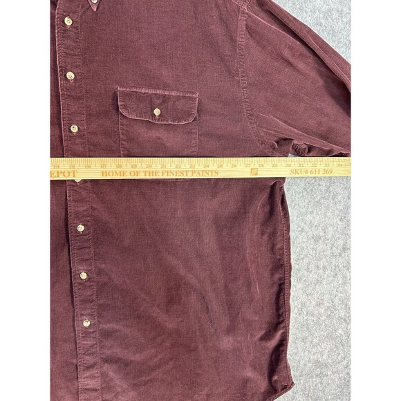 Roundtree & Yorke Outdoors Corduroy Button Down Shirt Men’s 3XLT Purple - Picture 6 of 8